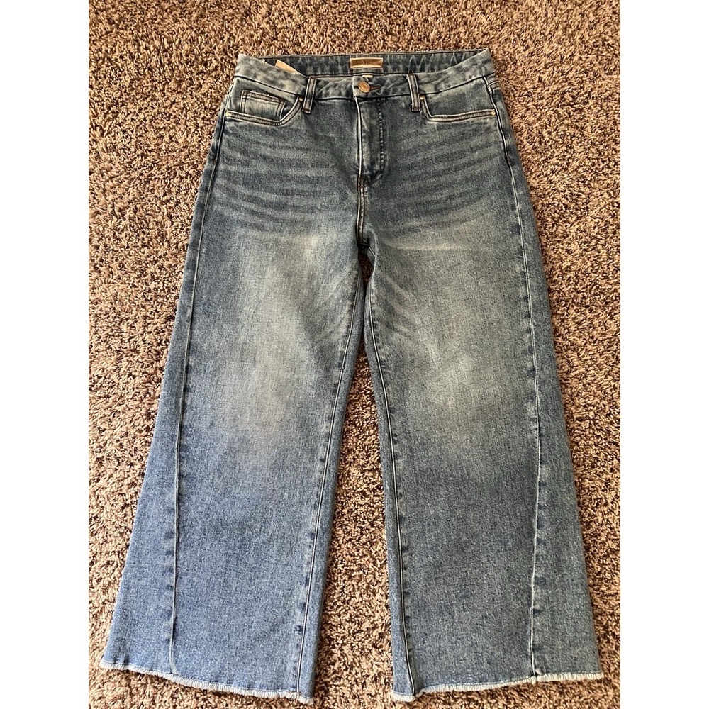KUT Meg Fab Ab Wide Leg High Rise Jeans Size 10 Throwback Modern Edge